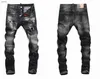 jeans firmati per pantaloni da uomo jeans viola Jeans da uomo Biker strappato effetto consumato Slim Fit Moto Mans Jeans con foro impilato dritto Mar 02