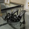 Mulheres Tribute Stiletto Heels Bombas Designer de Luxo Chinelos de Salto Alto Couro Patenteado Dedos Apontados Tiras Entrelaçadas Slides Festa Sapatos de Casamento Mule Tamanho 35-44