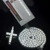 Cruz pingente colares colar hip hop 4mm 5mm vvs moissanite diamante tênis corrente 925 jóias de prata 240302