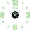 Relógios de parede Super Grande Relógio Acrílico Criativo Luminoso DIY Adesivo Digital Tridimensional
