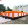 Gratis schip buitenactiviteiten 10x10x2mH (33x33x6.5ft) aangepaste zwart en oranje opblaasbare lasergame doolhof tag arena te koop