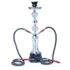 DEJAYA Hookah Shisha Pipe Narguile Chicha Pipa with Ceramic Bowl Charcoal Tongs Double Hose Crystal Crafts Glass Accessories 240220