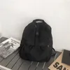 Mochila coreana casual para mulheres com pregas literárias e artísticas personalizadas estudante faculdade estilo lona