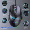 Myszy Wysoka jakość 12000dpi gaming myszy LED Optyczne USB 9 klawisze RGB przewodowa definicja myszy przewodowa dla Pro Gamer Tablet Desktop