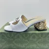 革のミッドヒールレディースサンダルスリッパデザイナーファッションレディースフラットアンクルバックルラバー靴soleサマービーチセクシーな結婚式の靴34-44