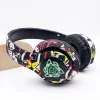 Cuffie graffiti moda graffiti pieghevole bluetooth 5.1 cuffie wireless rumoless annullamento dj bass game game auricolare supporto tf con microfono