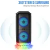 Luidsprekers Supergrote Bluetooth-luidspreker voor buiten, piekvermogen 1200 W, dubbele 6 inch hoorn, subwoofer, draagbare draadloze kolom, basgeluid met microfoon