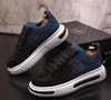 Rhinestone Black Full Blue for Leisure and High Color Waterproof Anti odor Thick Bottom Lace up Hard wearing Sneakers Me
