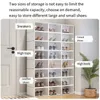 3PCS Transparent Shoe Box Organiser Plastic Thickened Foldable Dustproof Storage Box Stackable Combination Shoe Cabinet 240229