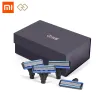 Rasierer Xiaomi Huanxin Männer Rasierbeutel 4 in 1 Set 5 Blades 4pc Raverkopf Magnetisch Ersetzen Sie Clip Bestes Geschenk für den Menschen (Nur Ersatzkopf)