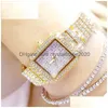 Mulheres relógios dome câmeras montre femme 2022 fl diamante quartzo feminino sier marca de luxo cristal quadrado feminino relógio pulso strass l dhavd