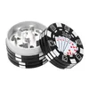 Örtskärare Grinder cigaretttillbehör Gadget Rökning Pipe Accessories Poker Chip Style 3-Layer Spice Cutter