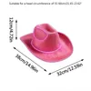 Berets Western-Style Cowboy Hat Novelty-Cowgirl Pink Glowing Costume Top Hats Headwear Fedora-Hat Carnivals Party Props Cap