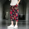 Spodnie kwiatowe drukowane dropshipping Nowe w spodniach Capris Koreańskie odzież męskie spodnie HARAJUKU Fashion Pant Mężczyzna 5xl 2023 Summer