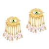 Medieval Style Creative Pendant with Pearl Tassel Texture, Eye Style, Women's Temperament Earrings