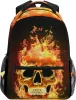 Backpack Fire Skull Backpacks Flaming Skeleton Laptop Book Bag Casual Extra Durable Backpack Lightweight Travel Sports Day Pack