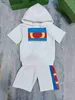 Brand baby designer tracksuits Hooded child Short sleeved suit kids Size 73-110 CM Colored logo kids t shirt and shorts 24Feb20