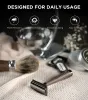 Shavers Razor de sécurité à double bord à double bord avec 10 lames de rasoir, rasoir à rasage à longue poignée pour hommes, rasoir des femmes réutilisables, rasoir à cheveux