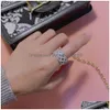 Designers ring mode kvinnliga smycken gåva lyxiga diamant sier ringar designer par smycken gåvor enkel personlig stil fest bi dho5n