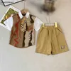 Ny baby t-shirt set sommar två-stycken set barnsspårar storlek 100-150 college stil tie pojkar kort ärmskjorta och shorts 24Feb20