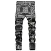 Autumn Printed Paisley Mens Jeans Fashion Classic Daily Regular Fit Casual Stretch Pants Man Loose Jeans Hombre Trousers 240226