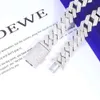 Heavy Solid Silver 20mm 4rows Gra Moissanite Diamond Cuban Link Chain for Mens Mechanical Watch Rapper Hip Hop Necklace