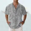 New Hawaiian mens shirt 2023 3D printed short sleeved shirt beach holiday top summer oversized mens Kamisha Masculina 240302