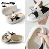 Slippers Couple Home Women Shoes Cartoon Cow For Men Indoor Sandals Linen Four Seasons Slides Floor Slipper