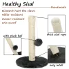 Scratchers Sisal Rope Cat Scraper Post Post Hitten Pet Jumping Tower Toy مع Call Cats Sofa Protector Tree Tree Tower Tower