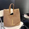 12A Top Quality Beach Bags Designer Basket Straw Bag Womens Handbags Flower Ladies Casual Tote Fashion Open Beach Shoulder Bags Female Purse Luxury Handbages