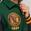 Giacca traspirante Varsity da baseball con ricamo in pelle imbottita personalizzata Oem 29