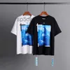 Mens T-shirts Xia Chao Brand Ow Off Mona Lisa Oil Painting Arrow Short Sleeve Men and Women Casual Large Loose T-shirt FGTG