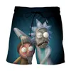 Rick och Modi 3D Digital Print Beach Pants Summer Mens Swimming Trunks Breattable Shorts