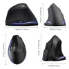 Mice ZELOTES F35 6 Buttons Rechargeable Wireless 2400DPI Adjustable Vertical Mouse Ergonomic Optical Mouse Gamer For Laptop PC