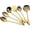 Utensils 1PC Gold Titanium Stainless Steel Cooking Tools Spoon Shovel Cookware Kitchen Tools Spatula Ladle Kitchenware