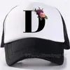 Bola bonés flor letra fonte uma malha beisebol mulheres homens ajustável snapback chapéus para hip hop boné de caminhoneiro streetwear pai chapéu