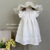 Mädchen Kleider Boho Stil Mädchen Aushöhlen Spitze Kleid Sommer Floral Stickerei Prinzessin Tutu Rüschen Fliegende Ärmel Kinder Vestidos