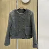 Inverno tweed grosso em torno do pescoço jaquetas casaco casual quente feminino duplo breasted chaquetas casaco de algodão acolchoado forrado ceket abrigo 240301