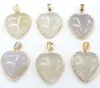 Jewelry Wholesale 25mm 30pcs Natural Tiger Eye Blue Sand Stone Crystal Agates Heart Shape Pendant for Diy Jewelry Making Necklace Pendan