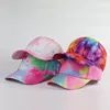 Bollmössor Baseball Peaked Cap justerbar icke-blekande slitstemprostdekorativ bomull unisex tie-dye sunshade uv skydd hatt