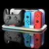 Stativ Laddningsbaslagringsstativ Multifunktionsladdare Dock RGB -belysning Värmeavledning för Switch Pro/JoyCon Controller