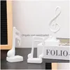 Estatuetas de objetos decorativos Estatuetas de objetos decorativos 3 peças / conjunto Notas musicais de resina Mini Digital Nordic Art Indoor Home Desktop Dhzbm