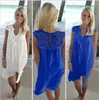 Basic Casual Dresses Style Women Lace Summer Loose Casual Beach Mini Swing Dresses Chiffon Cover Clothing 240302