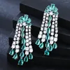 Kolczyki Dangle Soramoore Trendy Celebrity Ulubione kobiety Drop na ślub Tassel Cubic Zirconia Pendientes Mujer Mod