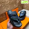 2024 Império Flats Saltos Sandálias Para Mens Clássico Slides De Couro Sandale Moda Luxo Luxe Designer Sandália Homem Verão Tendência Casual Chinelos Sliders