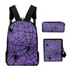 Sac à dos pour jeunes Halloween imprimé 3D, 3 pièces/ensemble, sacs de voyage pour étudiants, sac à dos pour ordinateur portable, sac à bandoulière, trousse à crayons