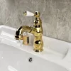 Bathroom Sink Faucets Pull The Faucet Under Basin All Copper El Cabinet Ceramic Handle And Cold