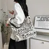 Sacs en toile à la mode pour femmes coréennes, sac à bandoulière unique, grande capacité pour étudiantes, étude de littérature, Shopping portable