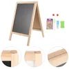 Toyvian Chalkboard Decor Standing Art Easel DoubleSided Wooden Blackboard Drawing Magnetic Whiteboard Board 240227