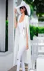 Women Casua Long Sleeveless Duster Vest Open Front Cardigan Blazer Blouse Jacket Coat Top Black White Size SXXL3626220